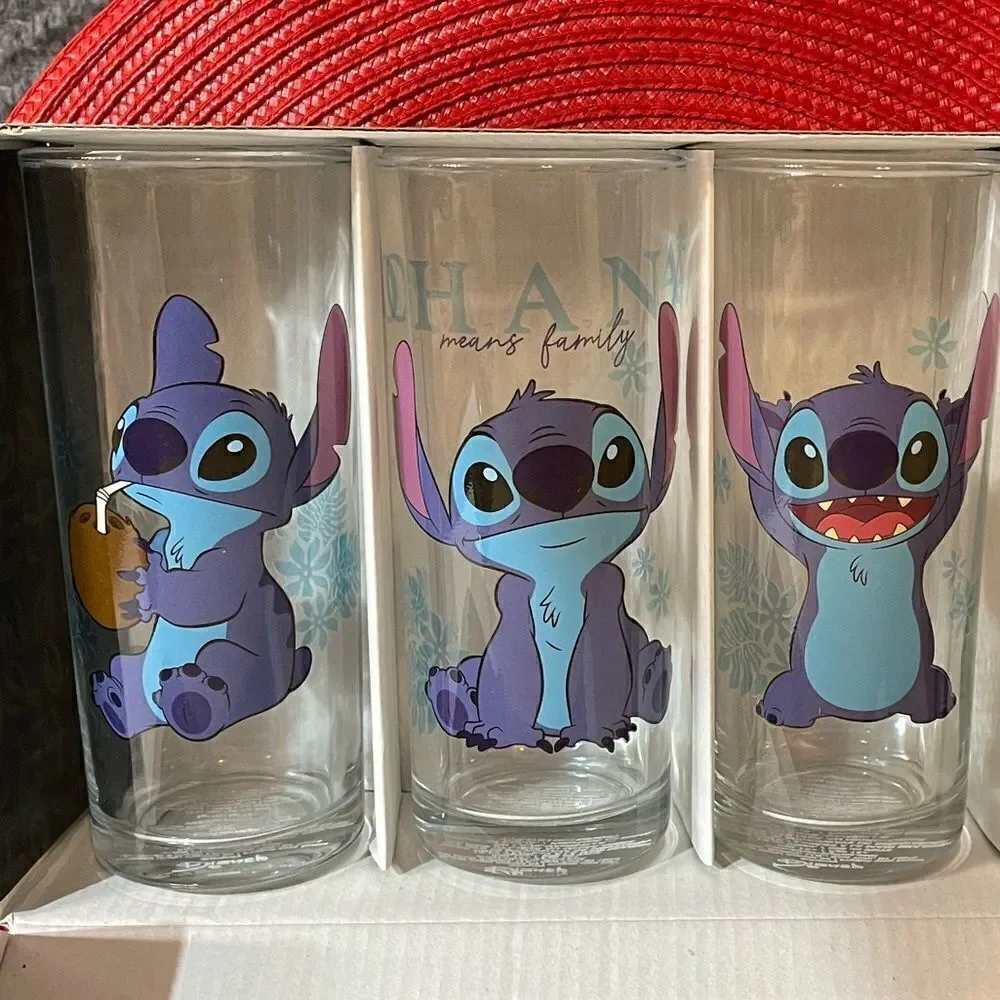 Disney Stitch glasses Set of 4 NWT